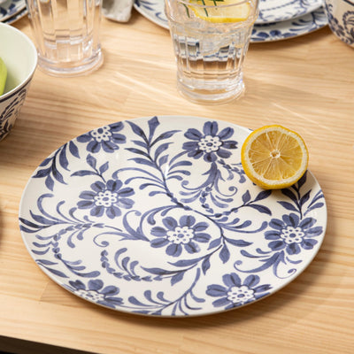 12 pc Outdoor dinnerware set - indigo floral - bzyoo