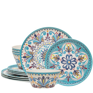 12 pc Outdoor dinnerware set - Medallion - bzyoo