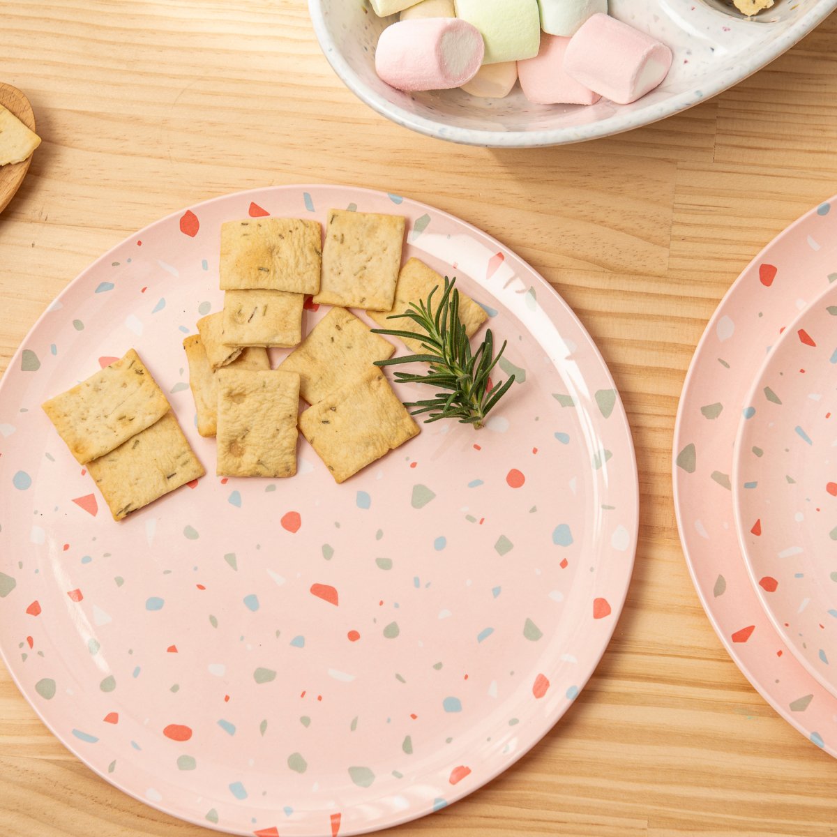 12 pc Outdoor Dinnerware Set - Pink Confetti - bzyoo