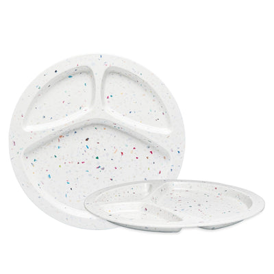 2PK Speckle Divided BBQ Plate - white - bzyoo