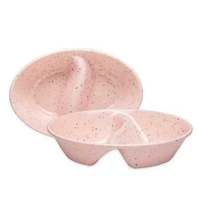 2PK Speckle Divided Serving Dish - pink - bzyoo