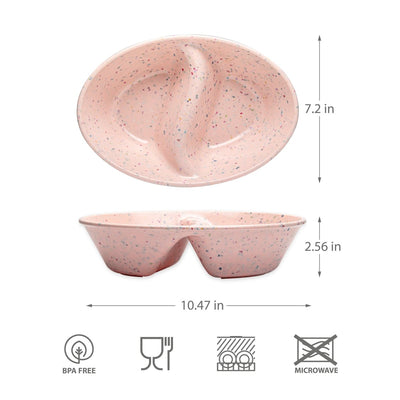 2PK Speckle Divided Serving Dish - pink - bzyoo