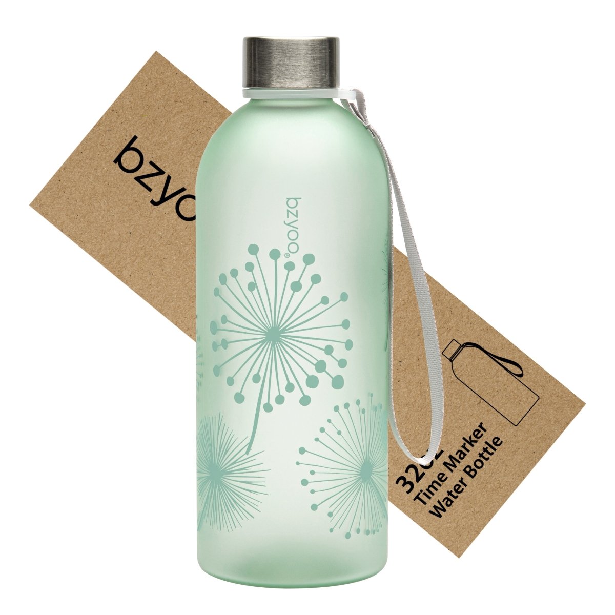 32oz Time Marker Tritan Water Bottle w/ Carrying Strap - Dandelion Green - bzyoo