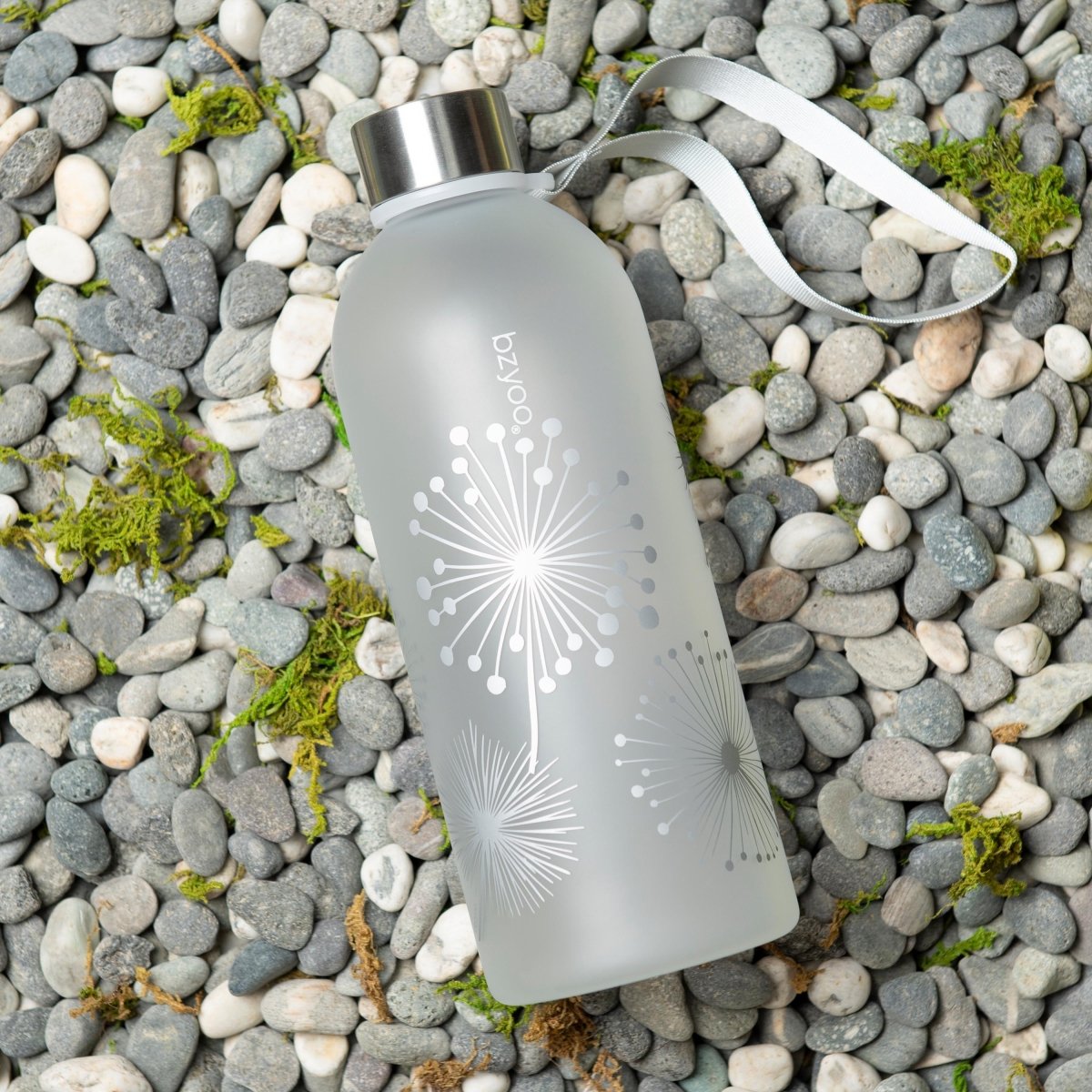 32oz Time Marker Tritan Water Bottle w/ Carrying Strap - Dandelion Silver - bzyoo