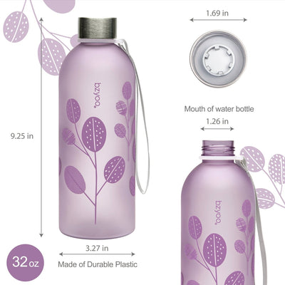 32oz Time Marker Tritan Water Bottle w/ Carrying Strap - Leaf Purple - bzyoo