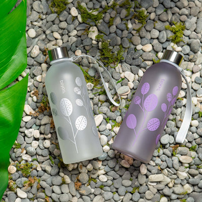 32oz Time Marker Tritan Water Bottle w/ Carrying Strap - Leaf Purple - bzyoo