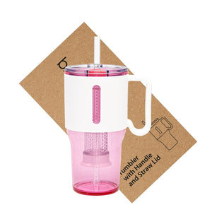 35oz Transparent Straw SipNInfuse Tumbler Color: Pink - bzyoo