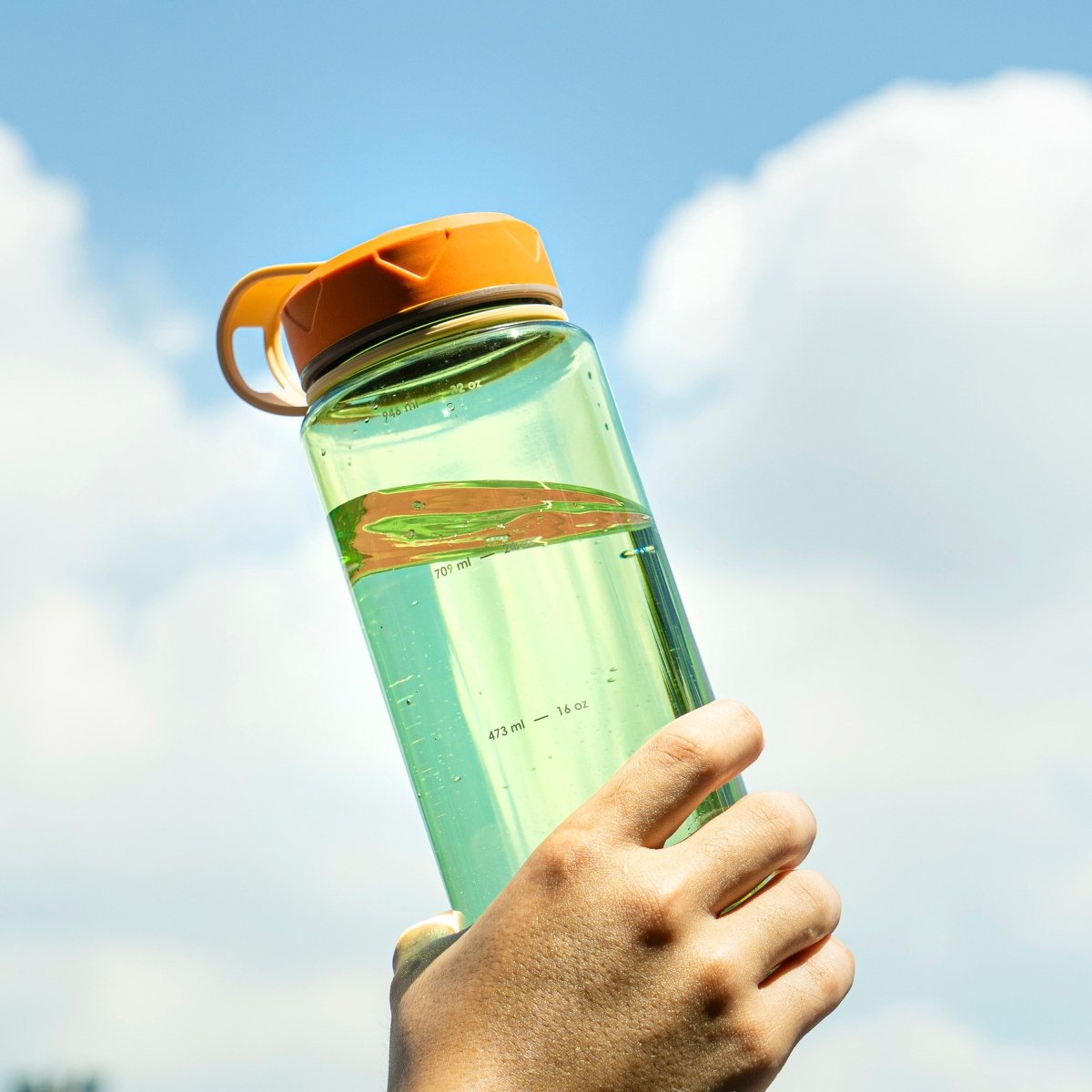 36oz HydroPop Water Bottle w/ Strap and Measurement - Green - bzyoo