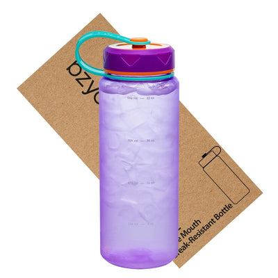 36oz HydroPop Water Bottle w/ Strap and Measurement - Purple - bzyoo