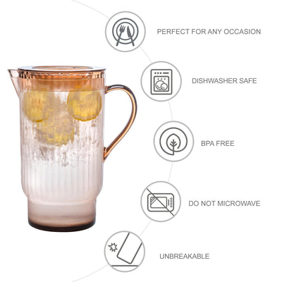 72oz Serenity Clear Water Pitcher with Lid - bzyoo