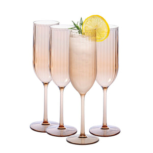 7oz Serenity Champagne Glass Set – 4 Piece - bzyoo