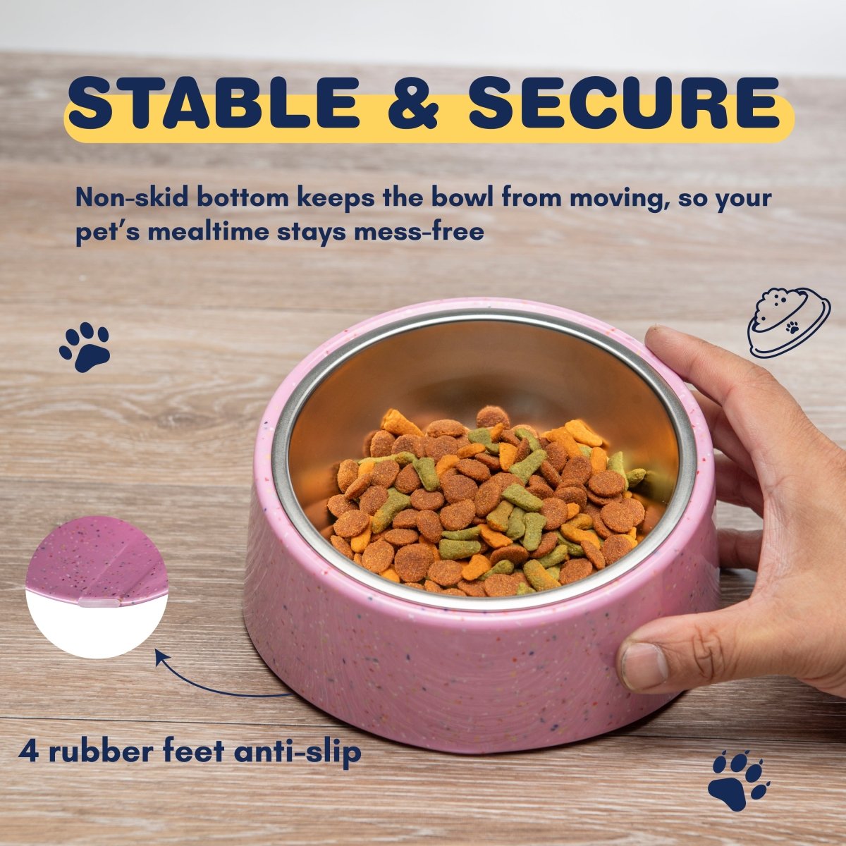 Bzyoo 16oz Tilted Dog Bowl for Small Dogs & Cats - Pink - bzyoo