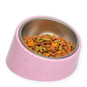 Bzyoo 16oz Tilted Dog Bowl for Small Dogs & Cats - Pink - bzyoo