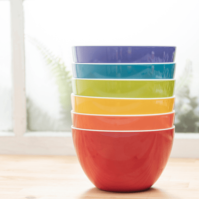 bzyoo 6pc 5.5 - Inch 30.4 OZ ColorPop Bowls - Bright Color - bzyoo