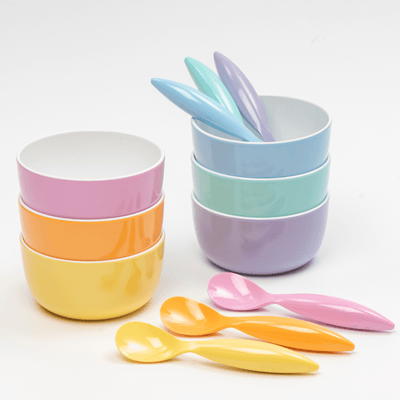 Bzyoo ColorPop Melamine Spoon Set – 6 Pastel Colors - bzyoo