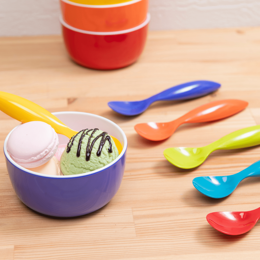 Bzyoo ColorPop Melamine Spoon Set – 6 Vibrant Colors - bzyoo