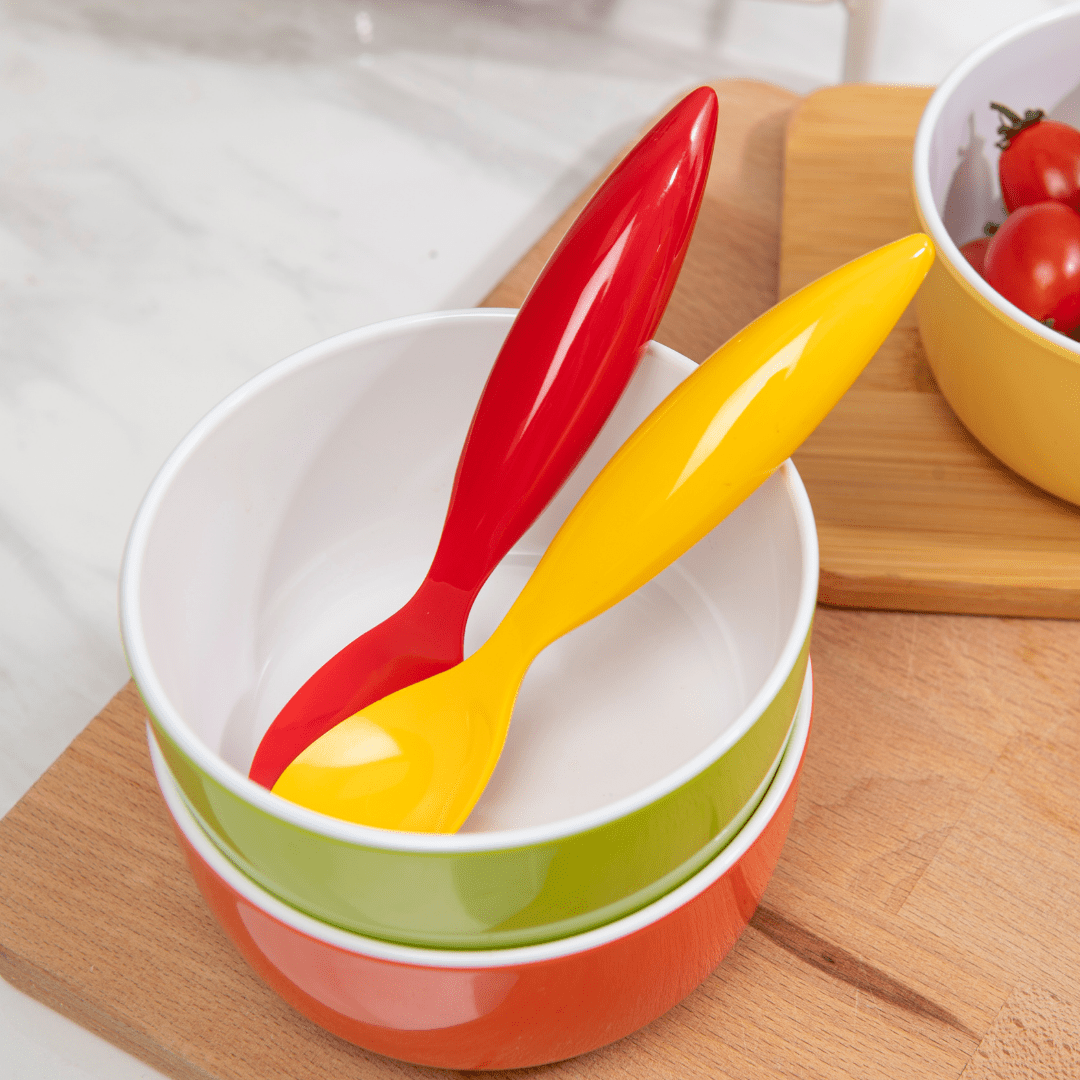 Bzyoo ColorPop Melamine Spoon Set – 6 Vibrant Colors - bzyoo