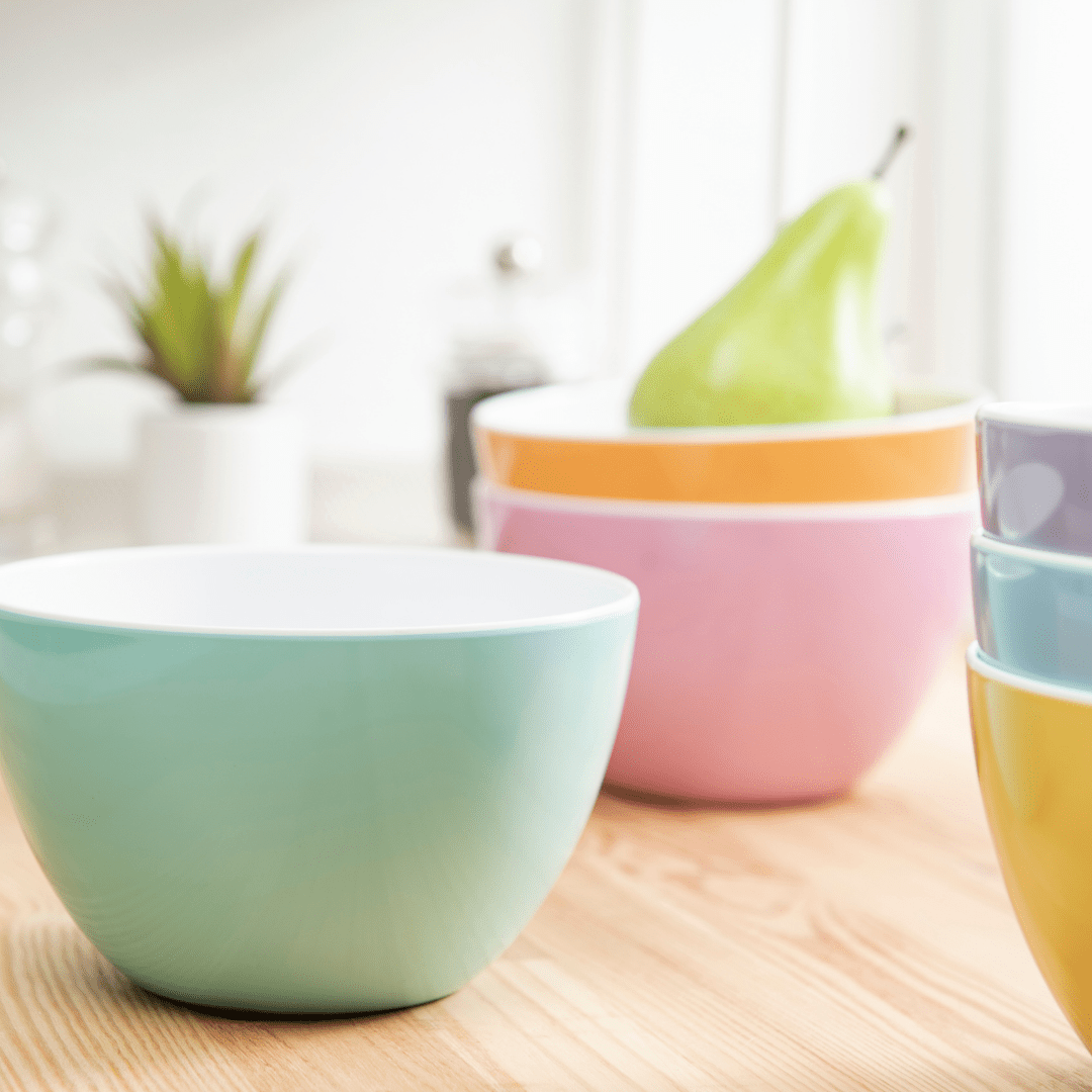 bzyoo Set of 6 Large Bowls, 5.5 - Inch 30.4 OZ ColorPop Melamine Bowls - Bright Color - bzyoo