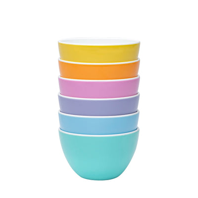 bzyoo Set of 6 Large Bowls, 5.5 - Inch 30.4 OZ ColorPop Melamine Bowls - Bright Color - bzyoo