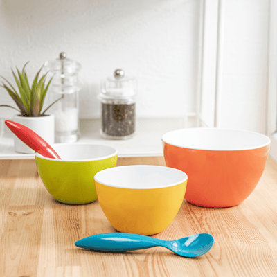 bzyoo Set of 6 Small Bowls, 4.25" 11.8 OZ ColorPop Melamine Bowls - Bright Color - bzyoo