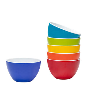 bzyoo Set of 6 Small Bowls, 4.25" 11.8 OZ ColorPop Melamine Bowls - Bright Color - bzyoo