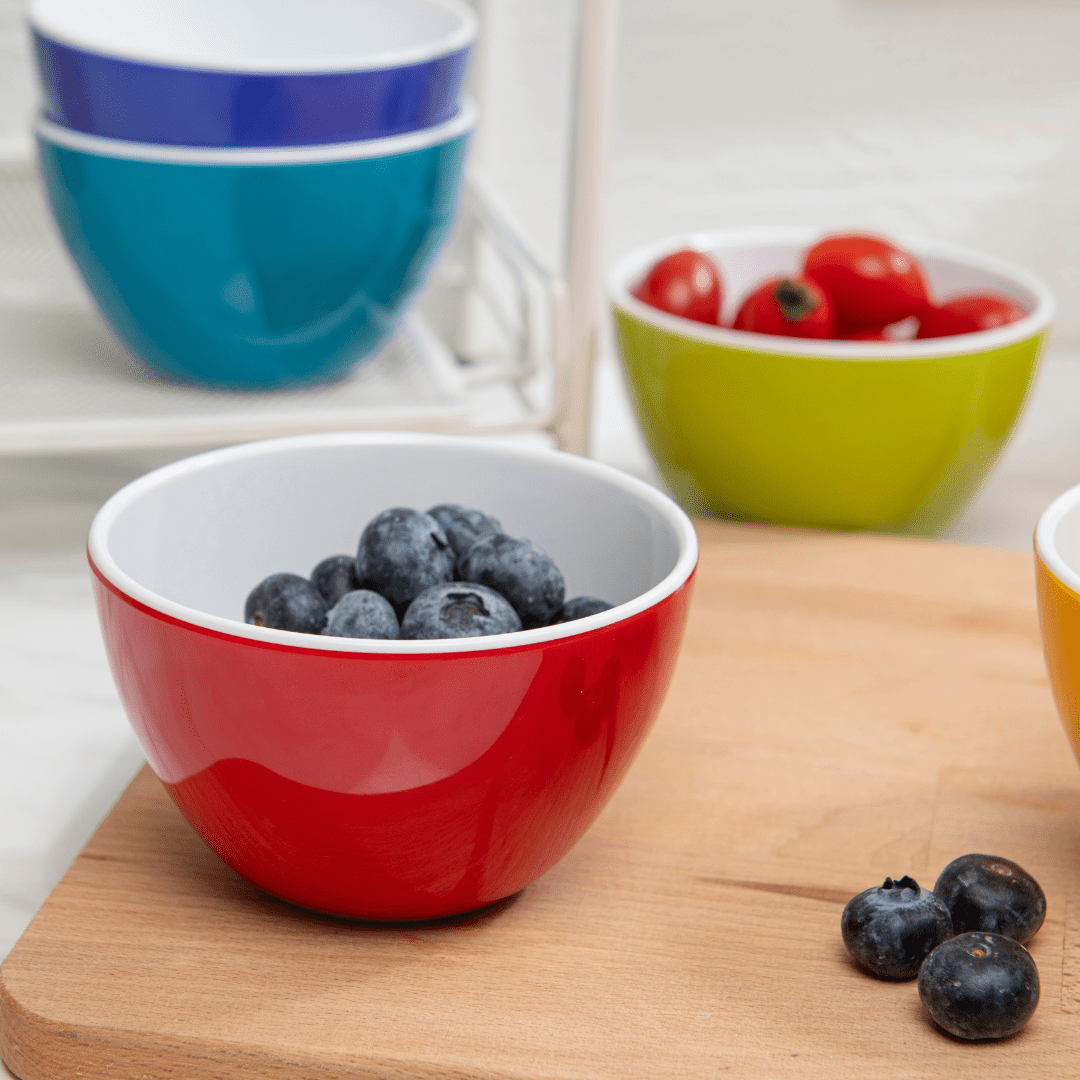 bzyoo Set of 6 Small Bowls, 4.25" 11.8 OZ ColorPop Melamine Bowls - Bright Color - bzyoo