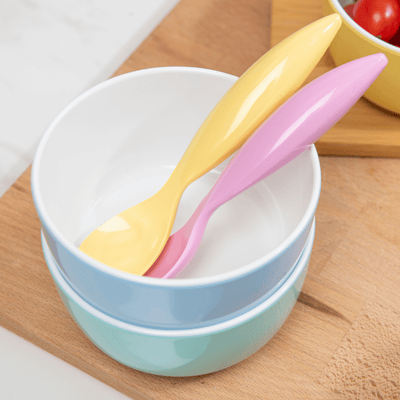 bzyoo Set of 6 Small Bowls, 4.5" 14.3 OZ ColorPop Melamine Bowls - Pastel Color - bzyoo