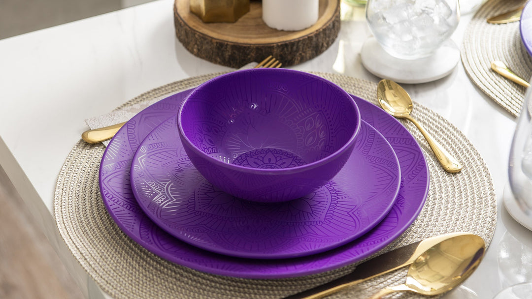 Purple plate set hotsell