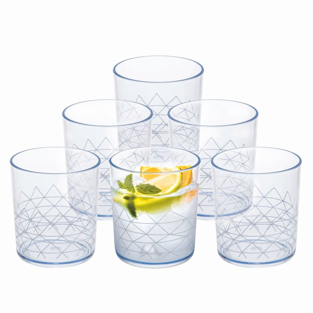 14oz Spidy Plastic Tumbler Set of 6 - White